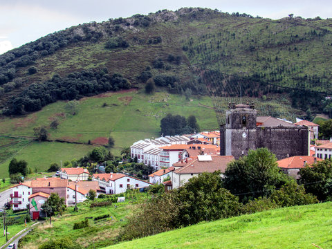 Cityscape of the small town of Markina, Basque Country, pilgrimage route Saint James Way, Northern coast of Spain