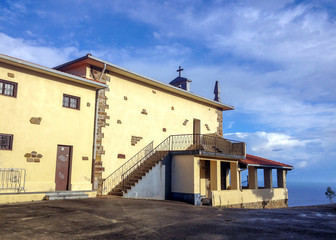 Old monastery in front the sea in the Pais Basco, along the coastal Camino de Santiago, Spain