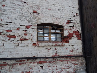 old stable window in a wall