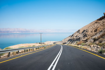 landscape of the Dead Sea, failures of the soil, illustrating an environmental catastrophe on the Dead Sea, Israel