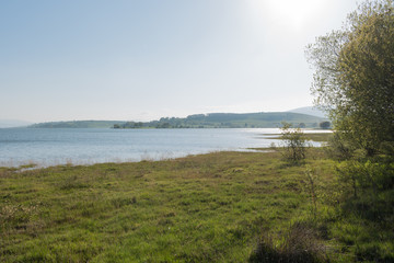 Beautiful landscape of the Ebro reservoir, Cantabria.