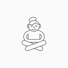 meditation icon, yoga vector
