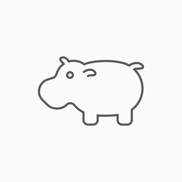 hippopotamus icon, hippo vector