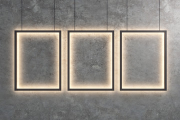 Fototapeta premium Empty illuminated billboard