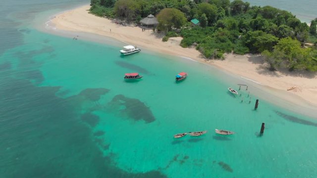 Aerial Backward Rise: Island and Seas of Haiti in the Area of Saint-Marc