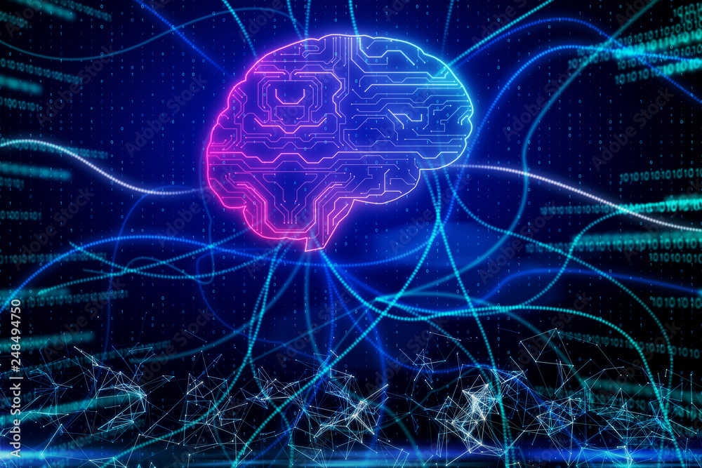 Poster artificial intelligence and software concept