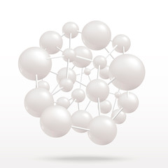 Vector abstract atom molecule blue flat icon