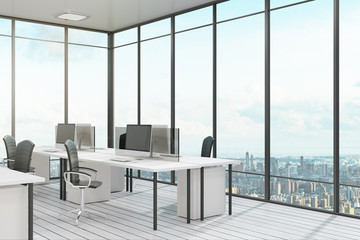 Simple office with city view