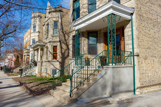 Row Of Homes In Logan Square Chicago