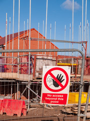 No access warning sign on construction site in Cheshire England UK