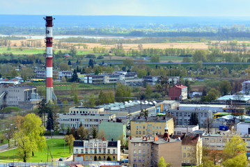 panorama miasta Elblag, Polska, fabryka