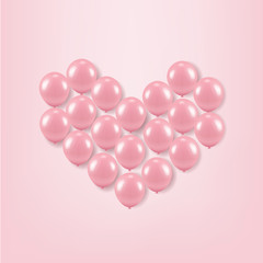 Pink Balloons Heart