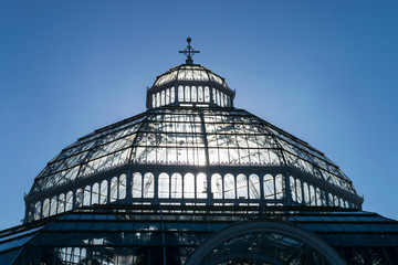 Fototapeta na wymiar Dome of Sefton Park Palm House in Liverpool UK