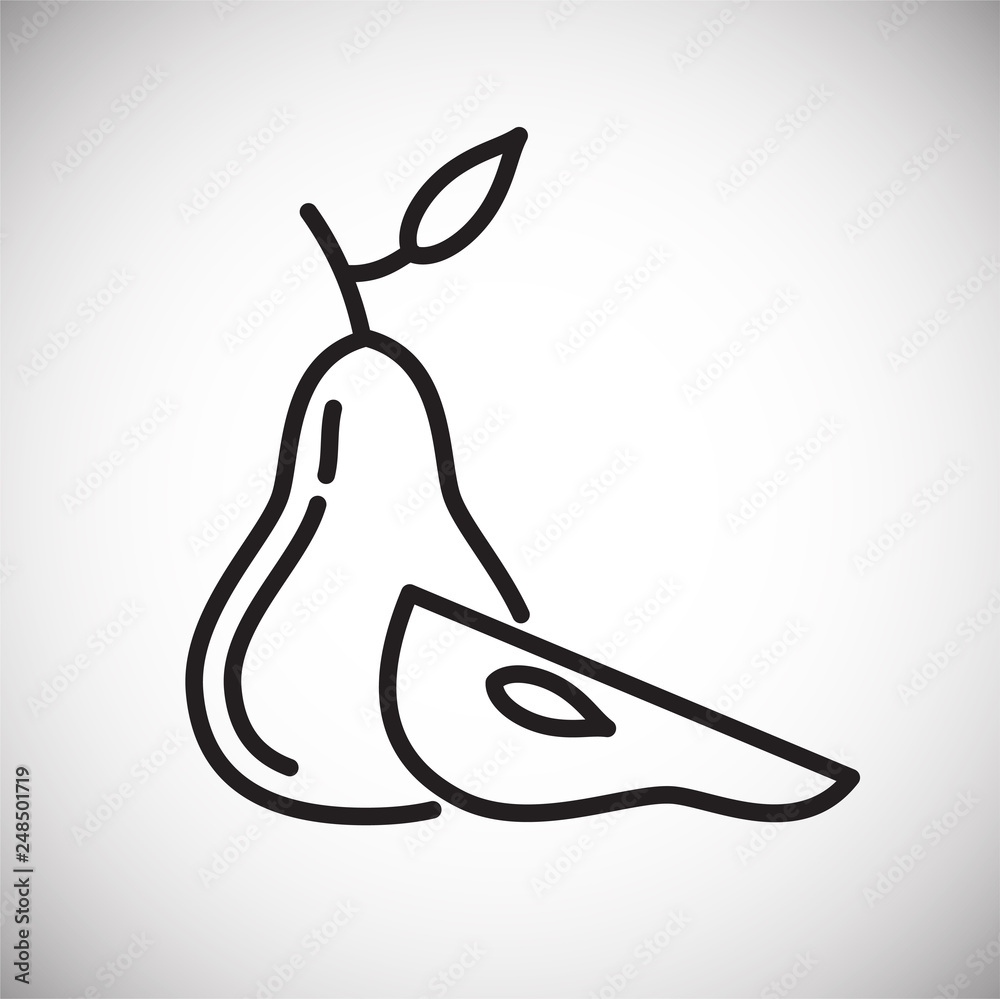 Poster pear line icon on white background for graphic and web design, modern simple vector sign. internet c