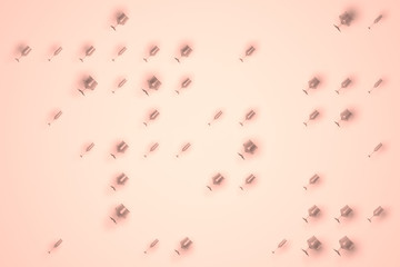 Plain background with bunch of empty glasses transparent. 3D rendering images.