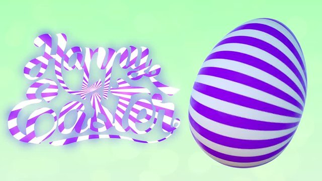 Easter Greeting Card. Happy easter background with color eggs and title. 4K