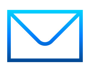 Mail symbol icon - blue gradient outline, isolated - vector