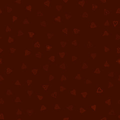 chaotic vector colored doodle hearts seamless pattern - for Valentine's day