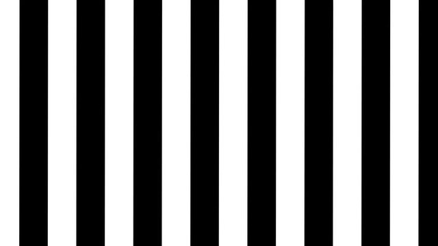Loopable broad black and white lines stripe pattern rotating background, 4K UHD