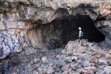 Indian Tunnel Cave in Craters of the Moon National Monument, Idaho, USA
