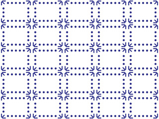 seamless background of blue lines and dots on white