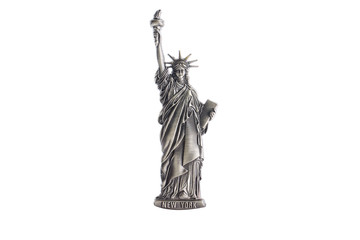 New York Statue of Liberty refrigerator magnet isolated on white background. Magnets are popular...