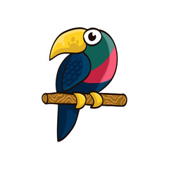 funny cartoon colorful bird parrot