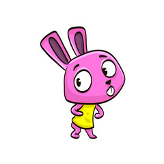 pink rabbit girl cartoon colorful animal