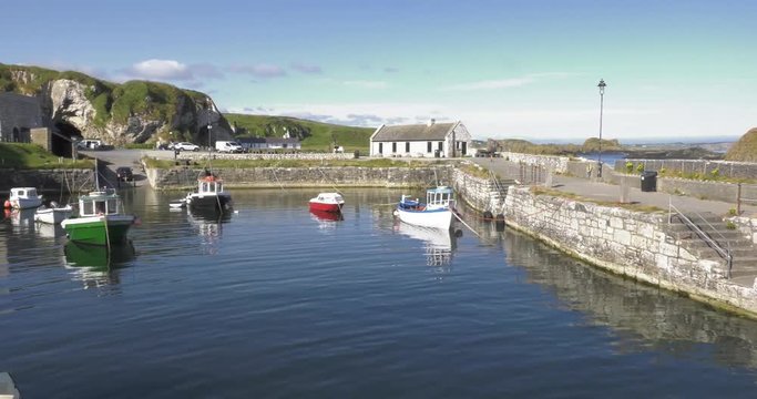 Ballintoy Harbour with boats near Giants Causeway Co. Antrim Northern Ireland