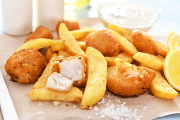 Fish and chips - traditional english fast food