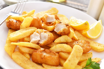 Fish and chips - traditional english fast food