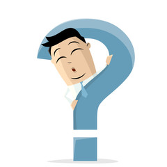 asian businessman behind big question mark