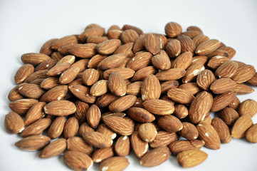 almonds isolated on white background