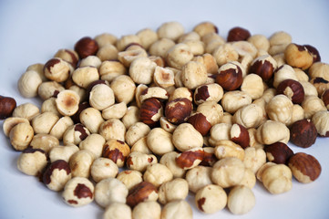 hazelnuts isolated on white background