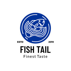 Fish tail finest taste logo icon vector template illustration
