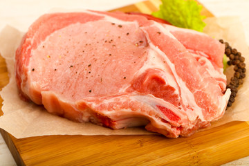 Raw pork cutlet
