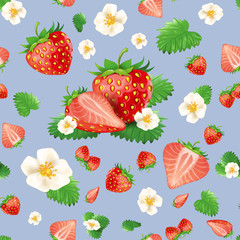 strawberry seamless pattern. Background design for tea, juice, natural cosmetics, sweets and candy with strawberry filling