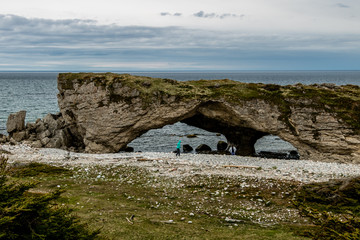 Water carves sea arches, Arches Provincial Park, Newfoundland, Canada
