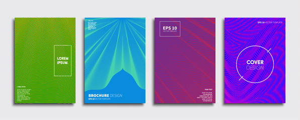 Fototapeta premium Vector cover designs. Future Poster template. Smartphone modern background set.