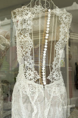 Back on lace dress on a mannequin