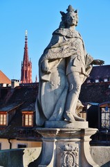 Obraz premium König Pippin, Alte Mainbrücke, Würzburg