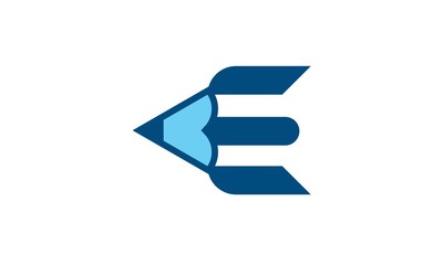 letter e pencil logo