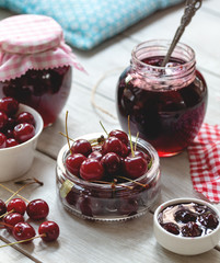 homemade strawberry jam in glass jar