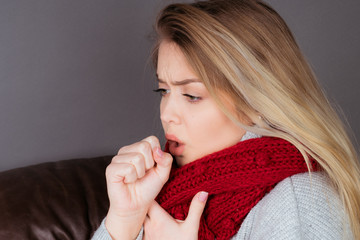a sick girl with the cold