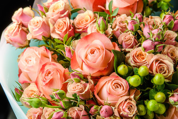A bouquet of flowers for the holiday romantic gift to the girl