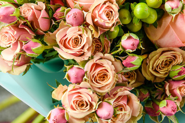 A bouquet of flowers for the holiday romantic gift to the girl