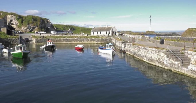 Ballintoy Harbour with boats near Giants Causeway Co. Antrim Northern Ireland