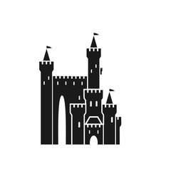 Vector castle symbol. Fortress icon isolated on white background.