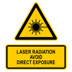 nbcs7 NewBigCombinationSign nbcs - english text: Laser radiation - Avoid direct exposure to beam / warning label (danger) triangular - black yellow - xxl e7199