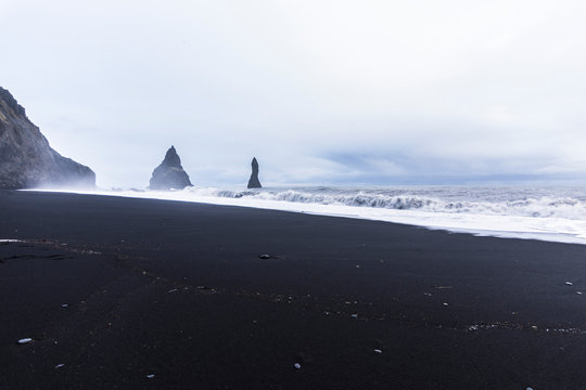 Paisaje en la playa en Islandia
